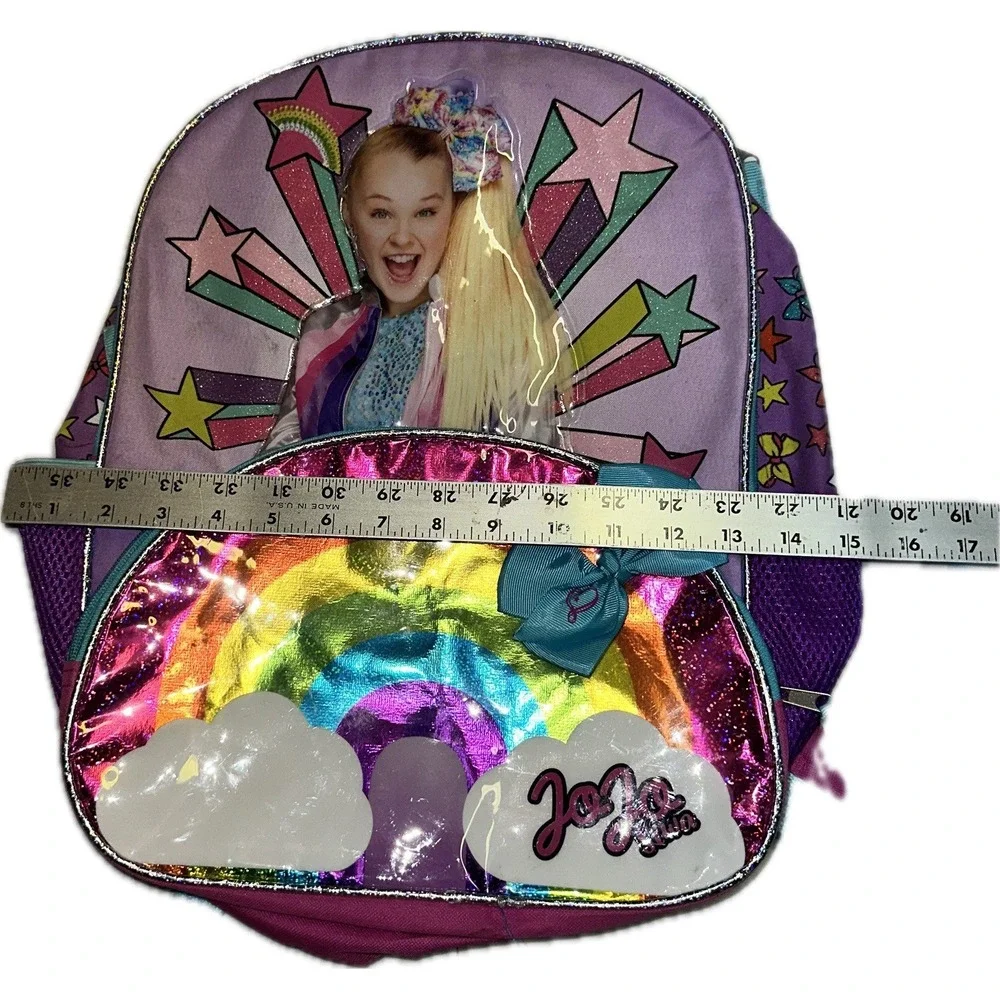 JoJo Siwa Star 16 inch Backpack with Rainbow Accents,‎ School Bookbag